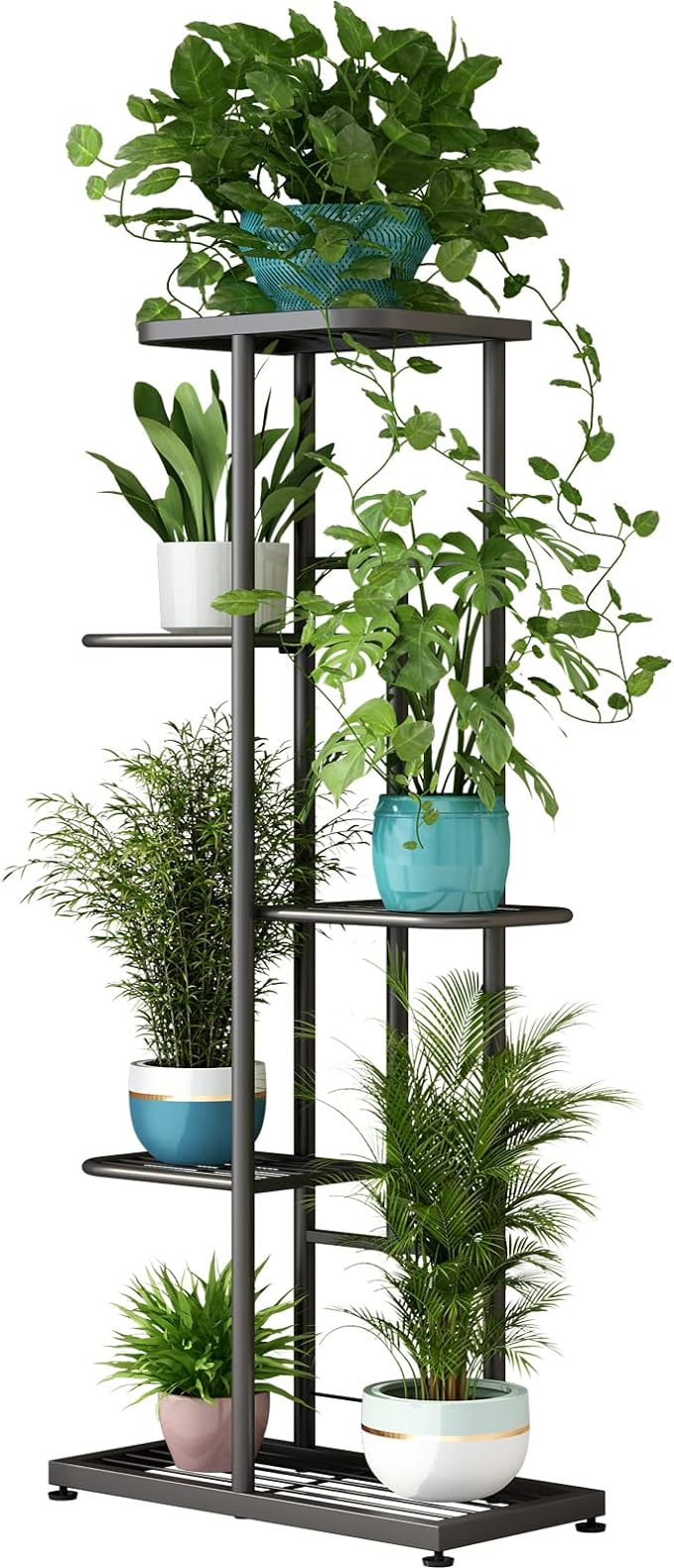 LINZINAR Plant Stand Indoor Outdoor Metal 5 Tier 6 Potted Multiple Flower Pot by LINZINAR