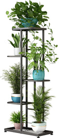 LINZINAR Plant Stand Indoor Outdoor Metal 5 Tier 6 Potted Multiple Flower Pot by LINZINAR