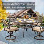 5-Piece Cast Aluminum Patio Furniture, Patio Dining Set - Image 3