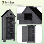 VINGLI Outdoor Wooden Storage Shed, Garden Shed Outside Tool Cabinet - Image 5