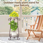 LASZOLA 2 Tier Bronze Metal Plant Stand - Image 8