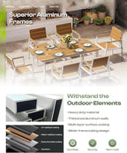 Outdoor Dining Set for 4, Aluminum Patio Table and Chairs Set - Image 4