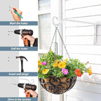 BOLITE Plant Hangers, 10 Inch Hanging Plant Brackets Outdoor Indoor, Wall Hooks - Image 8