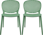 2xhome Set of 2 Patio Dining Chairs | Modern Stackable Outdoor Pool Side Chair by 2xhome