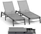 Aluminum Chaise Lounge Chair Outdoor, Foldable Patio Lounge Chair 2 Sets by Unknown