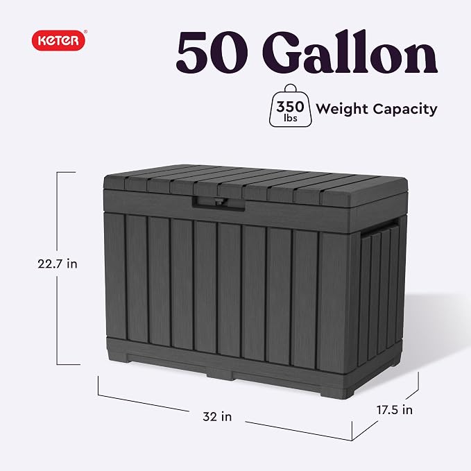 Keter Kentwood 50 Gallon Resin Deck Box - Image 2