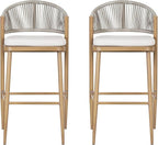 Christopher Knight Home Hearth 30.25" Patio Barstools Set of 2, Woven Wicker - Image 7