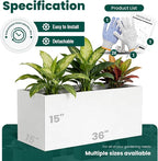 Metal Rectangular Planter Galvanized Steel Rectangle Planter White Planters Box - Image 3