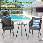 2 Packs Metal Mosaic Round Side Tables 13.4" Small Outdoor Patio Round Accent - Image 5