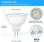 Mlambert 12 Pack MR16 LED Bulbs 50W Halogen Equivalent, 6000K Cool Whitee - Image 5