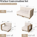 L Shaped Patio Furniture, Outdoor Rattan Wicker Sectional Sofa - Image 8