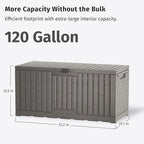 EAST OAK 120 Gallon Outdoor Storage Box | Large Resin Deck Box - Image 9