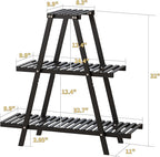 Bamboo Plant Stand Indoor/Outdoor, Rectangular, 8 Potted Flower Holder Ladder - Image 2