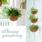 Hanging Plant Basket Flower Holder-Metal Wire Round Hanging Basket Planter - Image 2