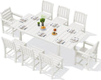 SERWALL 9-Piece Outdoor Dining Set, All Weather HDPE Outdoor Furniture Set by SERWALL