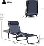 Outsunny Folding Chaise Lounge Chair, Patio Sun Tanning Chair, Outdoor Chaise - Image 3