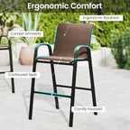 Tangkula 3 Piece Outdoor Bar Set, Patio Bar Height Table & Armchairs - Image 6