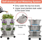 GameXcel Vertical Planter 3 Tier Stackable Planters Garden Planters Strawberry - Image 4