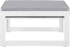Modway Fortuna Aluminum Outdoor Patio Ottoman in White Gray - Image 2