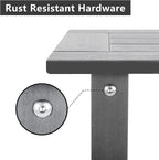 Double Adirondack Outdoor Side Table Weather Resistant, Outdoor Rectangular - Image 4