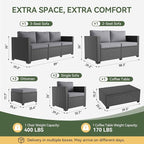 Aoxun 9 Piece Outdoor Patio Furniture Set 8 Seats, Outdoor Sectional - Image 8
