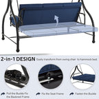 U-MAX Porch Swing with Cover, Patio Swing with Adjustable Backrest&Canopy 3 - Image 2
