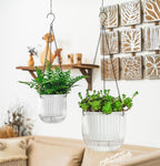 Melphoe 2 Pack Self Watering Hanging Planters Indoor Flower Pots, 5.3/8.3 Inch - Image 3