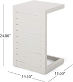 Christopher Knight Home Jesse Coral Outdoor Modern Aluminum C-Shaped End Table - Image 3