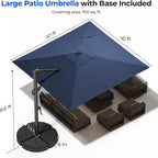 HOMSHADE 10 ft Square Cantilever Patio Umbrella - Image 3