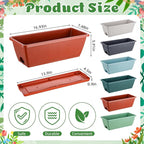 12 Pack Window Box Planter 17 Inches Rectangular Vegetable Flower Planters - Image 2