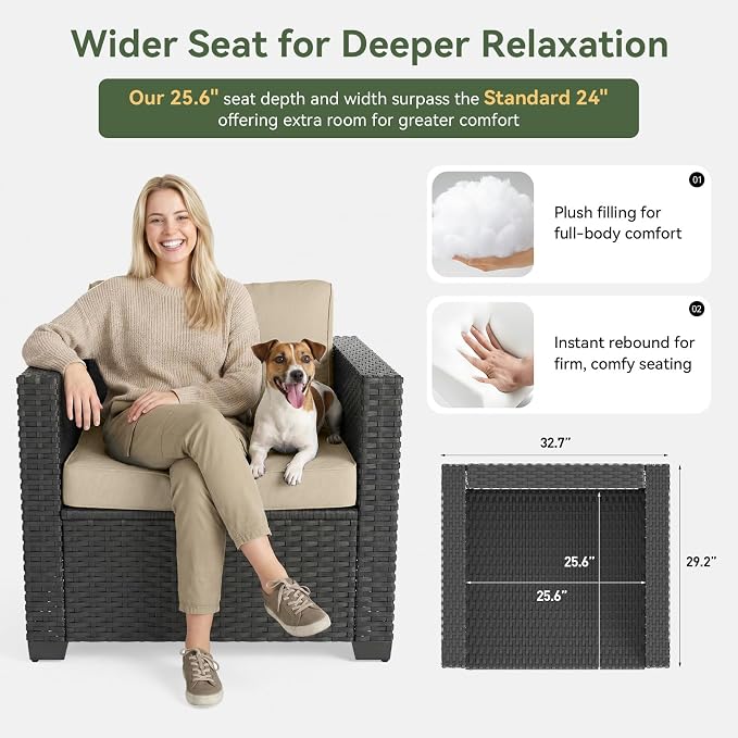 Aoxun 7 Piece Patio Furniture Set - Image 2