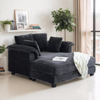 VINGLI 56" Oversized Chaise Lounge Chair, Dark Grey Comfy Corduroy Chaise Sofa - Image 9