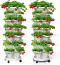 7 Tiered Strawberry Planters 2 Pack, Vertical Stackable Planter, Herb Stacking by Lykvrii