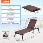 VEVOR Chaise Lounge Chair Outdoor, Aluminum Patio Lounge Chairs - Image 3