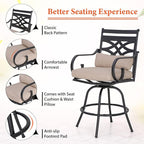 Sophia & William Patio Bar Set 5 Piece Outdoor High Dining Table and Chairs Set - Image 2