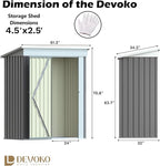 Devoko Outdoor Storage Shed 5 x 3 FT Lockable Metal Garden Shed Steel - Image 5