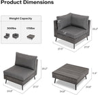 LAUSAINT HOME Outdoor Patio Furniture, 7 Piece Outdoor Sectional Sofa PE Rattan - Image 7