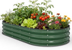 Galvanized Raised Garden Bed 6x3x1 FT, Oval Metal Raised Garden Bed Outdoor by Pattiumo