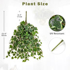 Hollyone 2pcs Artificial Hanging Plants 24" Fake Ivy Vine Faux Ivy Leaves - Image 2