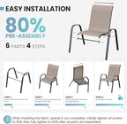Patio Dining Chairs Set of 8, Outdoor High Stacking Chairs，Breathable Seat - Image 8