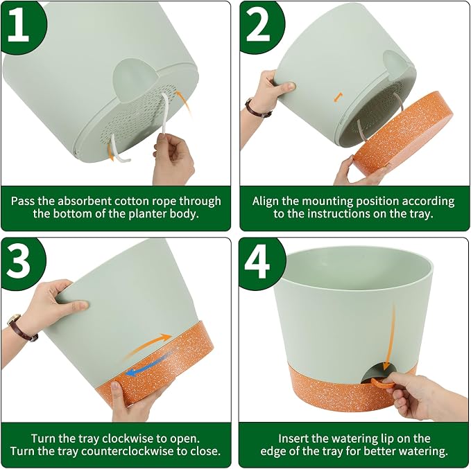 GARDIFE 12 inch Plant Pots, Self Watering Pots, Large Plastic Flower pots - Image 3