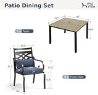 PHI VILLA 5 Pieces Outdoor Dining Set - Image 2