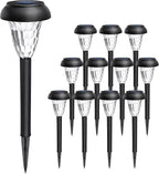 GIGALUMI 12 Pack Solar Lights Outdoor Waterproof, Cool White Pathway Lights - Image 8