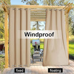 NICETOWN Outdoor Patio Curtain Extra Wide Waterproof & Windproof - Image 5