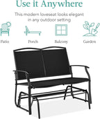 Best Choice Products 2-Person Outdoor Patio Swing Glider Steel Bench Loveseat - Image 7