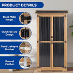 Outdoor Storage Cabinet Weather-Resistant, Wood & Metal Storage Shed - Image 6
