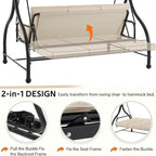 U-MAX Porch Swing with Cover, Patio Swing with Adjustable Backrest&Canopy 3 - Image 2