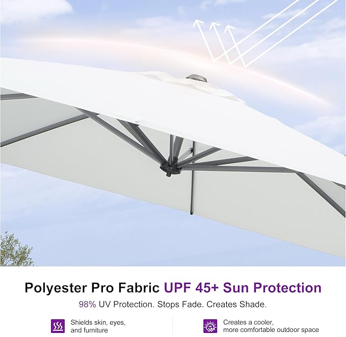 PURPLE LEAF 8'×8' Patio Cantilever Umbrella - Image 6