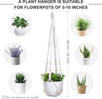 YIBOT Macrame Plant Hanger Indoor Outdoor, Heavy 20lb Planters, Extra Long - Image 3