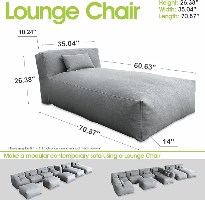 Outdoor Bean Bag Lounger Chair, Big Comfy Outdoor Daybed - Image 2